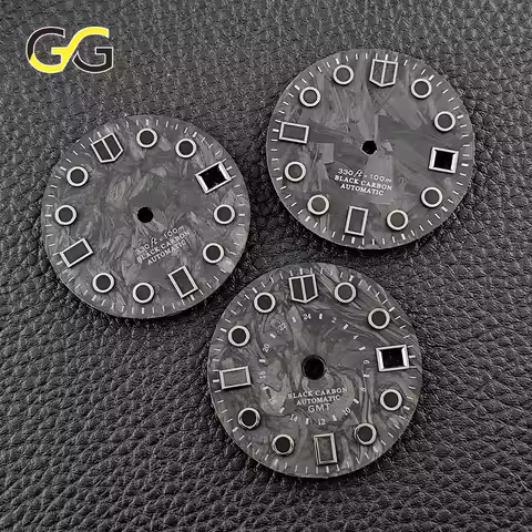 High Quality 28.5mm Carbon Fiber Dial Fits NH34 NH35 NH36 M8215 E2824 Movements Green C3/ Blue BW9 L