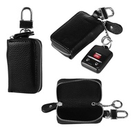 CHGBIH SHOP กระเป๋าใส่กุญแจมีซิป,กระเป๋าใส่กุญแจรถที่เก็บกุญแจพวงกุญแจหนัง PU ตะขอโลหะอเนกประสงค์สำหรับรถยนต์กระเป๋าใส่กุญแจที่ใส่กุญแจ