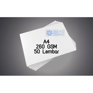 PUTIH 260 GSM Art Paper / Carton / Glossy White A4 Cardboard 260GSM