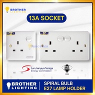 13A Single / Double Switch Socket Lampu Electric Socket 13A Socket Plug socket dinding wall socket s
