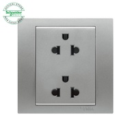Bộ ổ cắm đôi 3 chấu 16A màu Xám hoặc màu Trắng Vivace - Ổ Cắm nhà ở Schneider Electric - KB426UES2_W