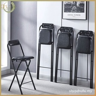 Foldable Chair Portable Chair Installation-Free High Stool Backrest Dining Chair Bar Cash Register C