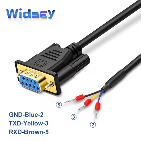 DB9 RS232 Serial Straight Cable 0.5/1/3/5/10M 9pin to 3-cores Gold Plated Plug Connector Male Female