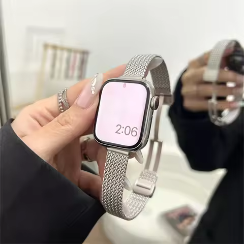 Luxury Slim Metal Magnetic Strap for IWatch 9 8 7 SE 6 Girl Wrist Band for Apple Watch 41mm 40mm 38 