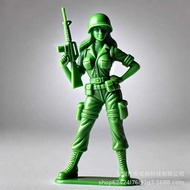 Funny Green Army Woman Funny Green Army Woman Middle Finger Male Female Soldier Desktop Decoration