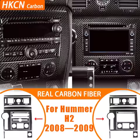 Carbon Fiber Central Console Control Panel Set Decoration For Hummer H2 2008—2009 Interior Cover Tri