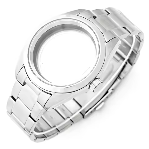 39mm NH35 Silver Watch Case Smooth Fluted Polish Bezel Fit 31mm Dial For Seiko Omega Seamaster NH36 