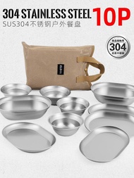 ชุดชาม CLS ชุดจานชามสแตนเลส 304 ชุดชามพกพา อุกปรณ์แคมปิ้ง พร้อมกระเป๋าจัดเก็บ ขนาด 6P 8P 10P (พร้อมส