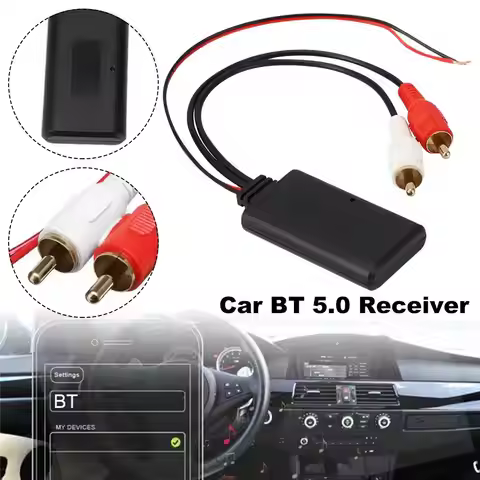 Car Universal Wireless Bluetooth Audio Cable Module Music Adapter Cable Stereo 2RCA Wireless Adapter