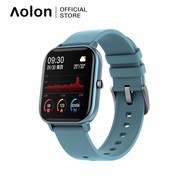 Aolon SmartWatch P8 สำหรับผู้ชายผู้หญิง 1.4 นิ้ว หน้าจอสัมผัสแบบเต็มฟิตเนส ตัวติดตามอัตราการเต้นของหัวใจ IP67 กันน้ำ GTS กีฬา หน้าปัดนาฬิกาเพิ่มเติม ดันสภาพอากาศ ควบคุมความสว่างเพลง BT4.2 บลูทูธสมาร์ทวอท์ช