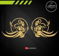 Stiker Mobil Wayang Bima Sepasang model bus Mahendra Transport dan bus Po. Haryanto