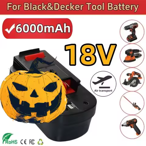 2026 18V 6000mAh Power Tool Battery for Black&Decker A18 A1718 A18NH HPB18 HPB18-OPE FS1800CS FS1800