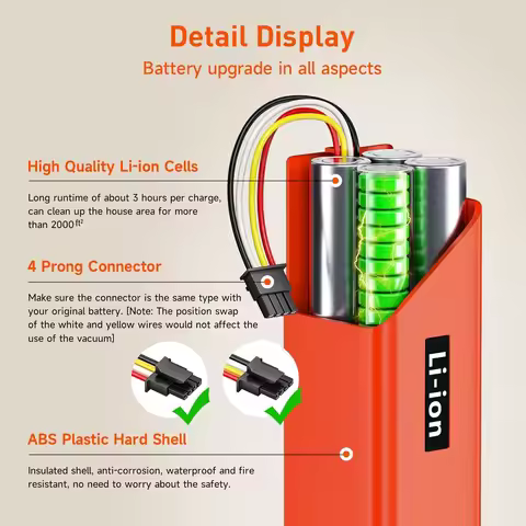 Rechargeable Li-ion Battery for Roborock S4 Max S5 Max S6 MaxV S7 MaxV Q5 Q7 E20 E25 Xiaomi Mijia Ge