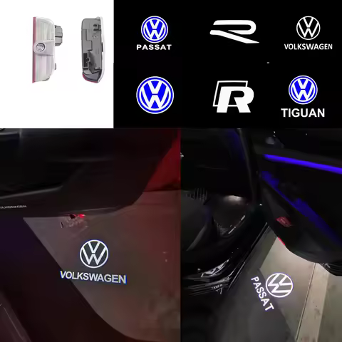 LED Car Door Welcome Logo Projector Ghost Shadow Light Accessories For VW Tiguan MK1 MK2 Scirocco To