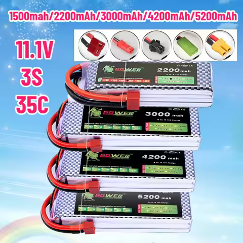 1500mah/2200mAh/3000mAh/4200mAh/5200mAh 11.1V 3S 35C Battery for Off-road Racing Vehicles Aircraft Q