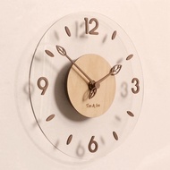 Wooden Acrylic Wall Clock Mute Decorative round Clock Store Decoration Quartz Clock Creative Nordic Clock Simple Clock Wall Clock Living Room Home Wall Clock
