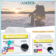 AMBER 90pcs(10Groups) Fishing Bobber Stopper, Fishing Supply transparent Rubber Bean,  7+2 high conc