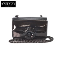 香奈兒 AS4388 So Black 單蓋漆皮山茶花小鏈條包 W20 [二手]