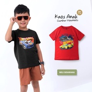 KATUN Boys' Clothes, Children's T-shirts, Ages 2-10 Years, HOTWEELS Picture Motif, Combed Cotton Mat