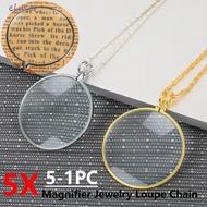 ELMER Necklace Magnifying Glass, Gift Hanging Ornament Magnifier Pendant, Optical Magnifier Jewelry 