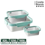 【CORELLE 康寧餐具】 可直火可微波316不鏽鋼保鮮盒三件組(C01)