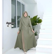 gamis syari terbaru 2023 mewah ayanna syari gamis set hijab jumbo busui baju gamis muslim wanita