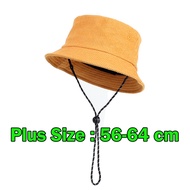 High-end Corduroy Bucket Hat 56-64 Cm Plus Size Windproof Rope Fashion Cotton Basin Hat