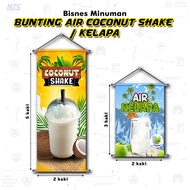 🌴FREE DESIGN🌴 Bunting Air Coconut Shake & Kelapa - Tebal / Kalis Air / Lasak - Peniaga Penjual Air B