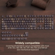 XVX MOA Profile Dark Walnut Wood Theme PBT Customs Dye Sub Keycaps For 61/87/104 Cherry MX Gaming Me