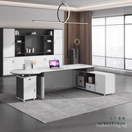 Light Luxury Single Furniture Set Simple White Modern Manager Boss Desk Office Desk Chair Executive 