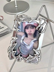1pc, Silver, Resin, Metal Style, Modeling, Photo Card Holder, Pop, Album, Photo Protection Card Hold