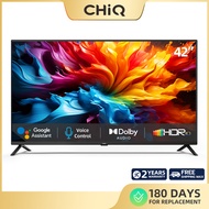 CHiQ L42G6F [FHD] 42 Inch Android 11 Smart TV Flat Screen LED Full HD Chromecast Screen Share Voice Control Dolby Netflix Youtube Audio-2x10W Speaker 1920x1080 42G6F Television【Free Wall Bracket &amp; Voice Remote】