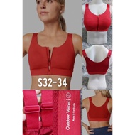Sports Bra Front Zipper Bubble No Underwire OUTDOOR VOICES SIZE S 32-34