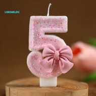 Birthday Cake Number Candle 3D Design Pink Cake Topper Decoration Suitable for Homemade Cake Cupcake