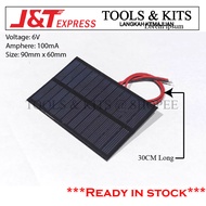 0.6W 6V 100mA Mini Polycrystalline Solar Panel + 30cm Red & Black Wires DIY Solar RBT/Powerbank/1865