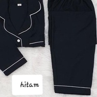 KATUN Women's Pajamas, Women's Pajamas, Plain Black Cotton Pajamas (PP)