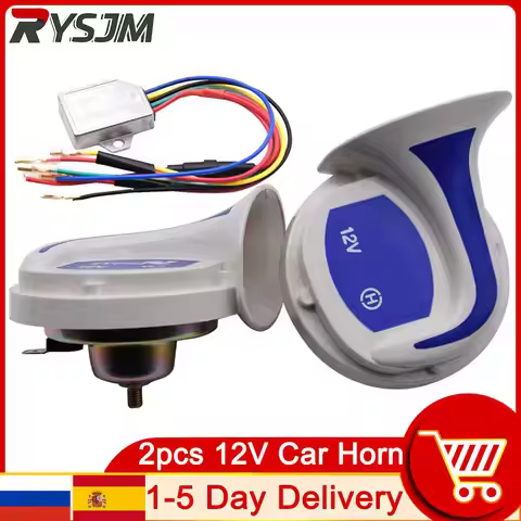 Spanish Warehouse 2pcs Car Speaker Vehicle Auto 18 Voices Tone Music Speakers Horns Alarm 12V Motor 