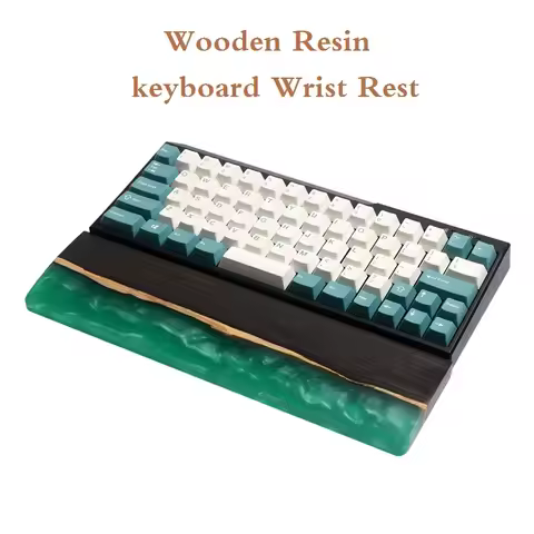Resin Wooden Wrist Rest Pad For Mechanical Keyboard Grey Purple Blue Palm Rest 60 87 104 Keyboard Wo