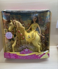 迪士尼公主玩具 玩偶 黃色馬 Disney Princess Belle Royal Horse Doll 復古玩具