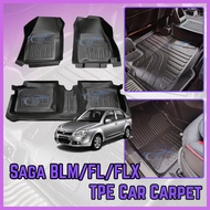 TPE Carpet Saga BLM FL FLX MAGIC MAT 5D Car Mat Karpet Kereta