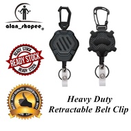 Heavy Duty Retractable Belt Clip, Tactical Retractable Carabiner Keychain and Ring