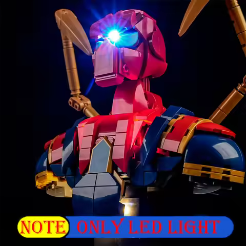 Lighting Set For LEGO Iron Spider-Man Bust Super Heroes Not Include Building Block (Only Led Light K