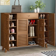 VHIVE Vegas 4 Door 1.2M Shoe Cabinet - 120Cm Ventilation Doors Tiers Rack Storage Cupboard Solid Woo