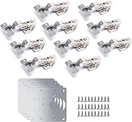 Sayene Inset Soft Close Cabinet Hinges with Hinge Repair Plate(5Pcs),Kitchen Cabinet Hinges（10Pcs),110°3 Way Adjustability Cabinet Door Hinges with Screws for Kitchen Cupboard Locker Door