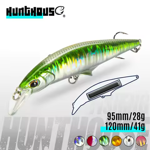 Hunthouse Original G-control Minnow Wobblers Fishing Lure Sinking Slow Hard Bait 120mm 41g Saltwater