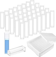 100 PCS Polystyrene Cuvettes, 2.5-4.5 ml Disposable Spectrophotometer Plastic PS Cuvettes with 2 Cle