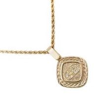 二手 Christian Dior CD 標誌項鍊，鍍金鑲有水鑽，約 12.5 克，女士款。