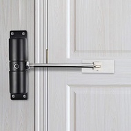 Door Closer Household Black Belt Wheel Adjustable Automatic Door Closing Light Zinc Alloy Spring Door Closer