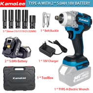 [300 dari cuci gudang] Kamolee Tool DTW285 520 N.m 1/2" 1/4" Cordless Electric Impact Wrench Kompati