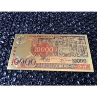 SALE UANG KUNO/ SOUVENIR GOLD FOIL 10000 BARONG/ 10RB BARONG TAHUN
